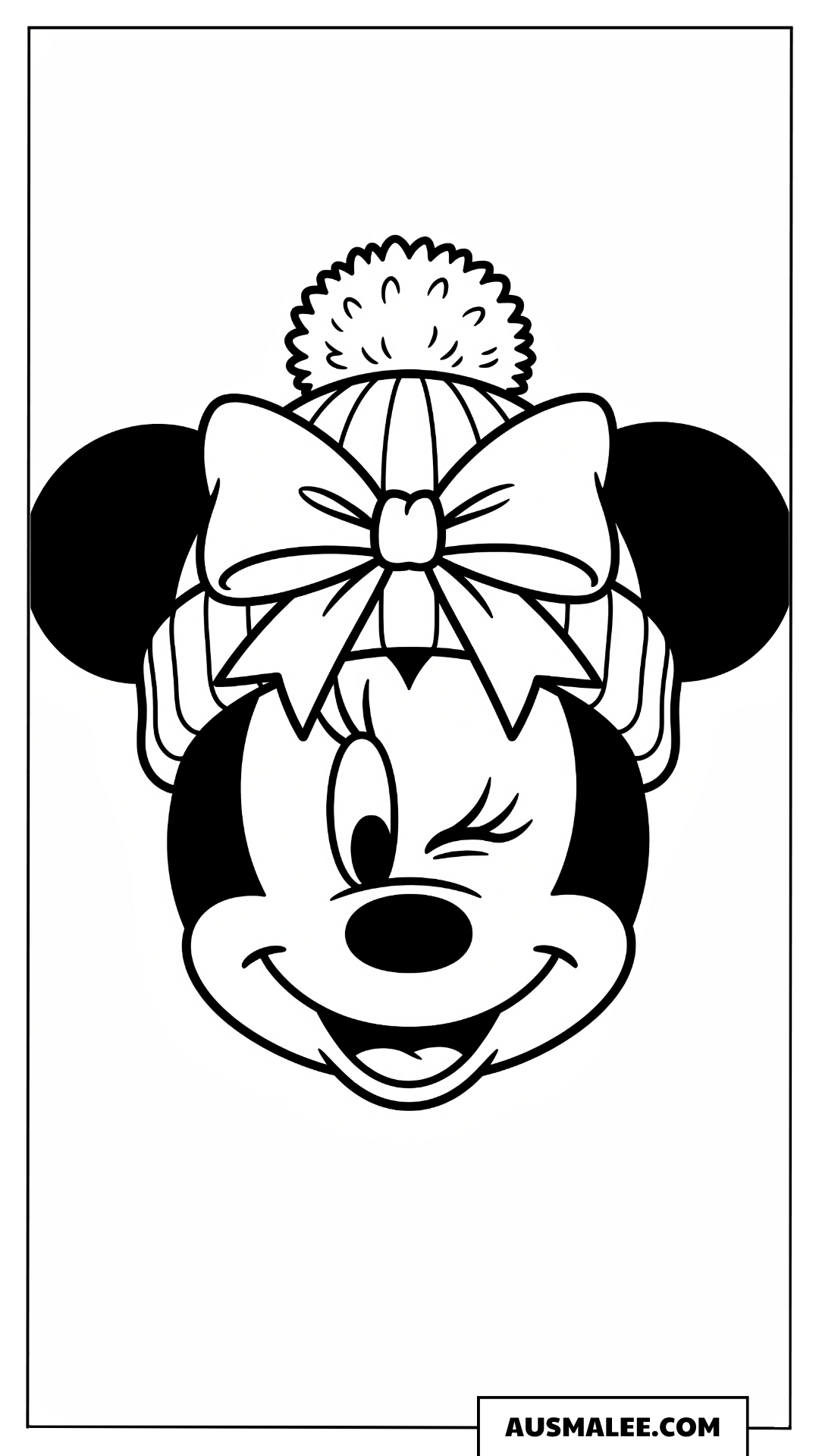 Minnie Maus Kopf mit Weihnachtsschmuck ausmalbild