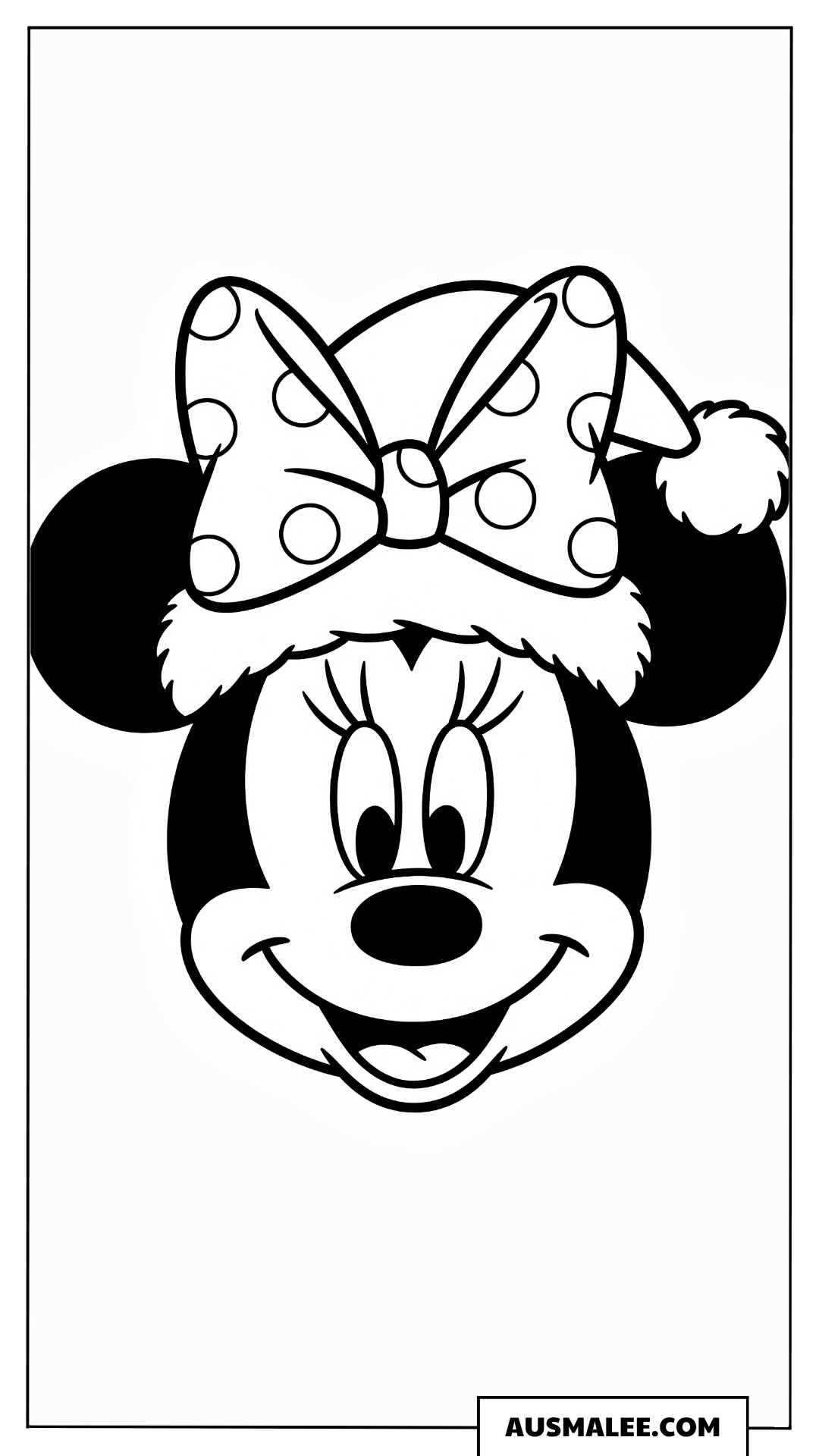 Minnie Maus mit Weihnachtsmütze ausmalbild