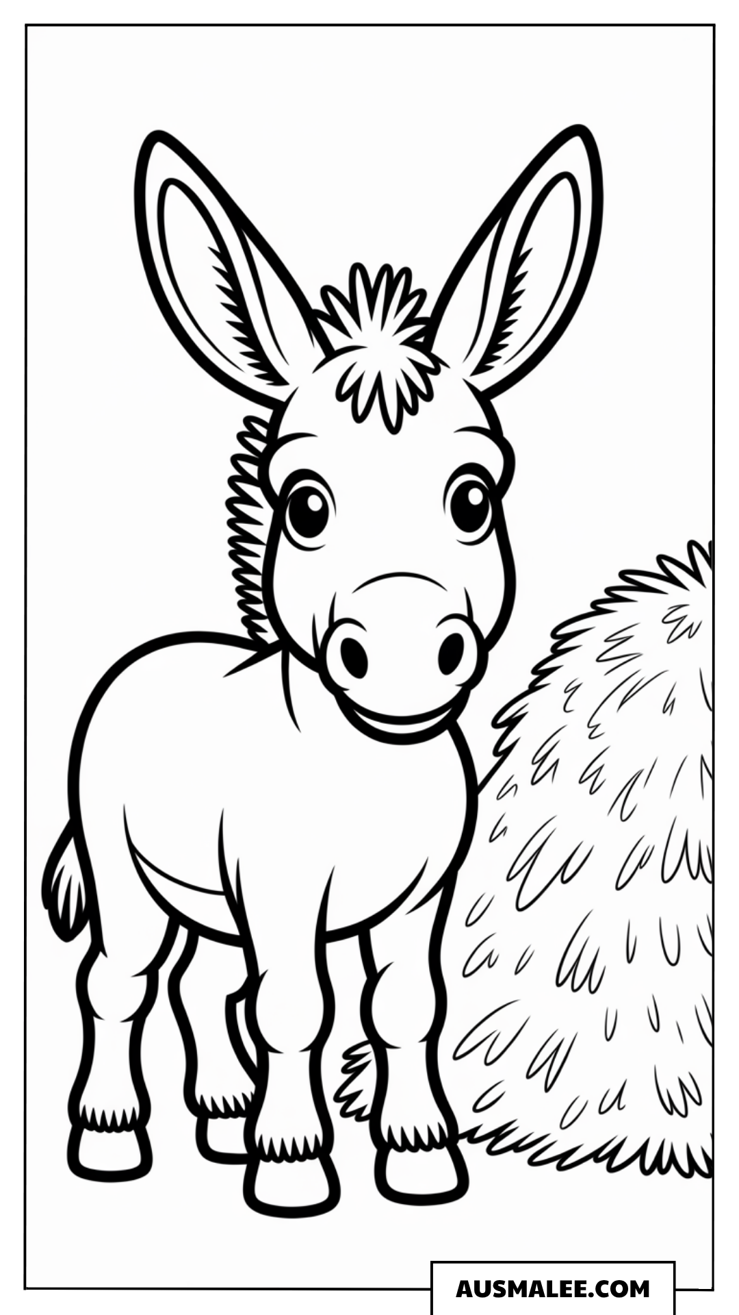 Niedlicher Esel ausmalbild