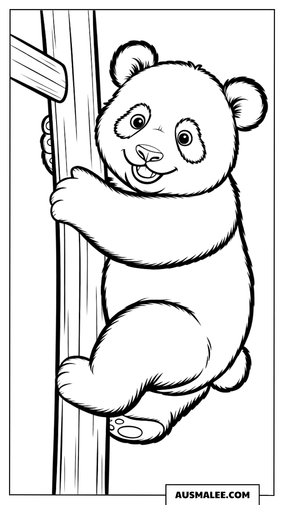 Panda auf dem Baum ausmalbild