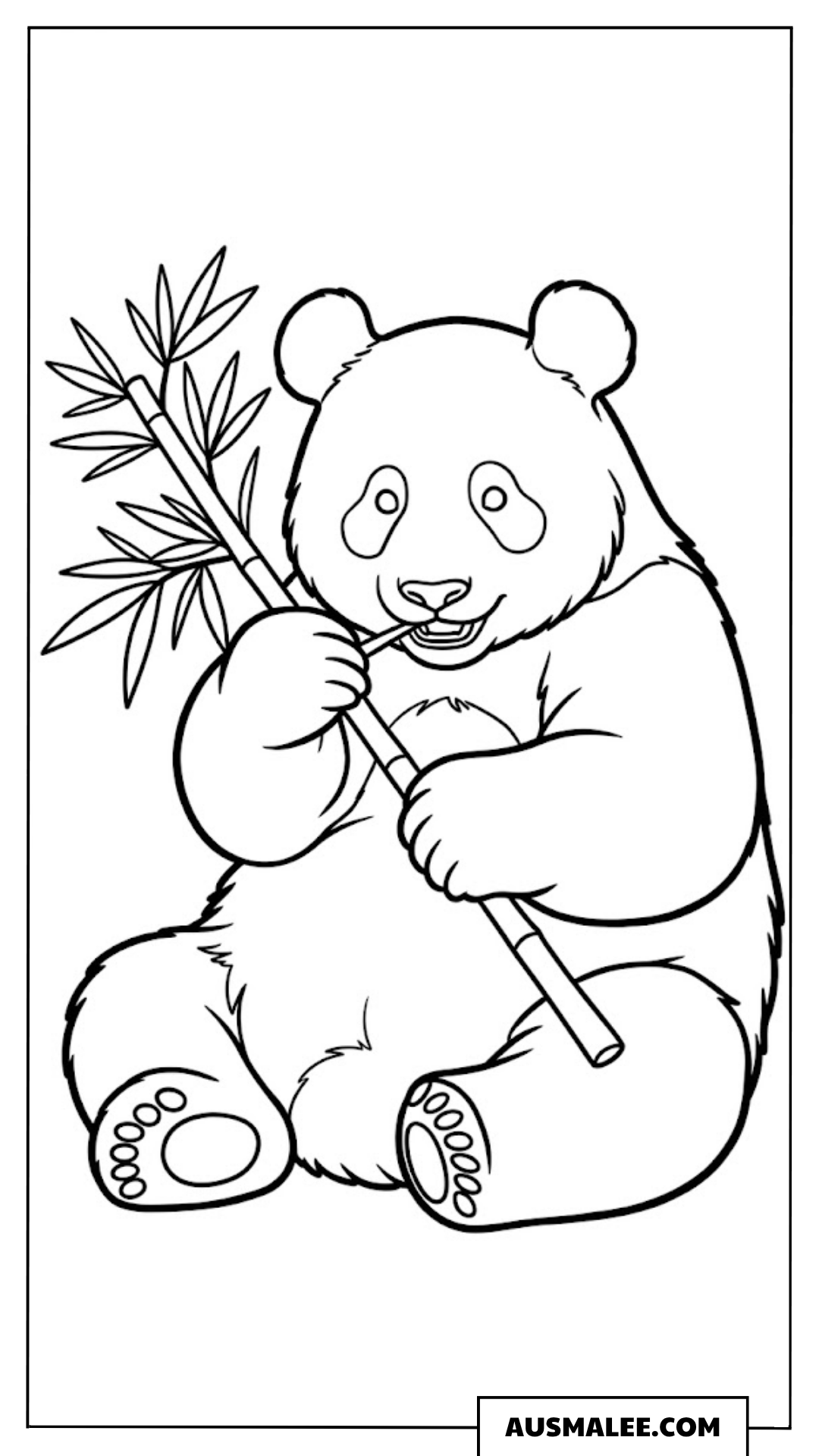 Panda mit Bambus ausmalbild