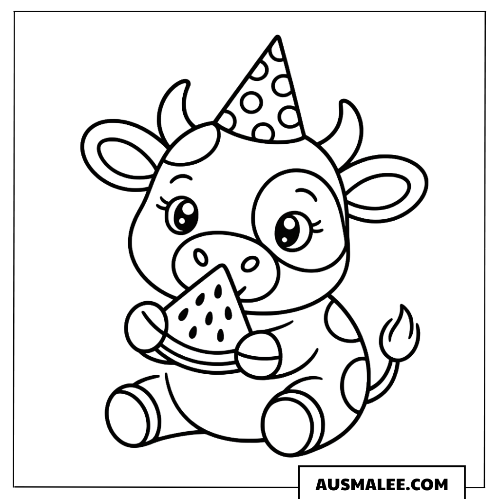 Party Kuh Ausmalbild