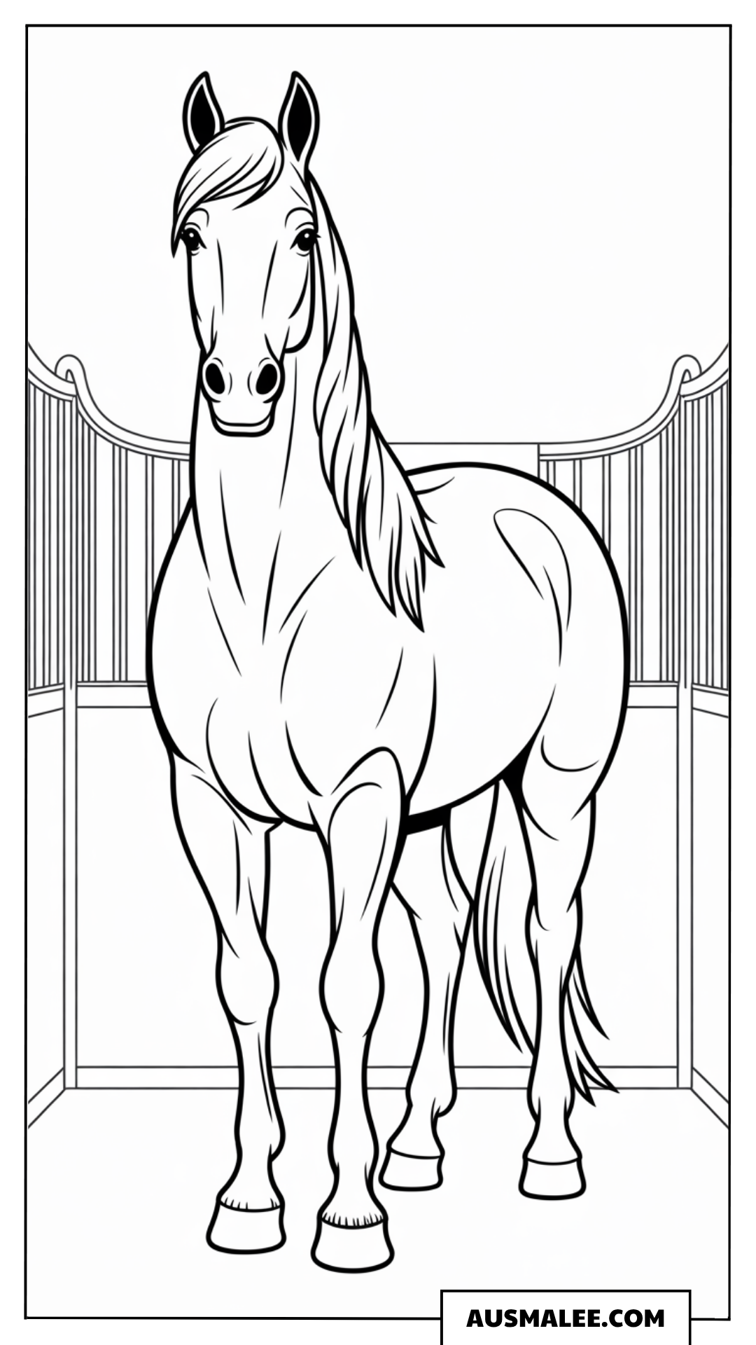 Pferd im Stall ausmalbild