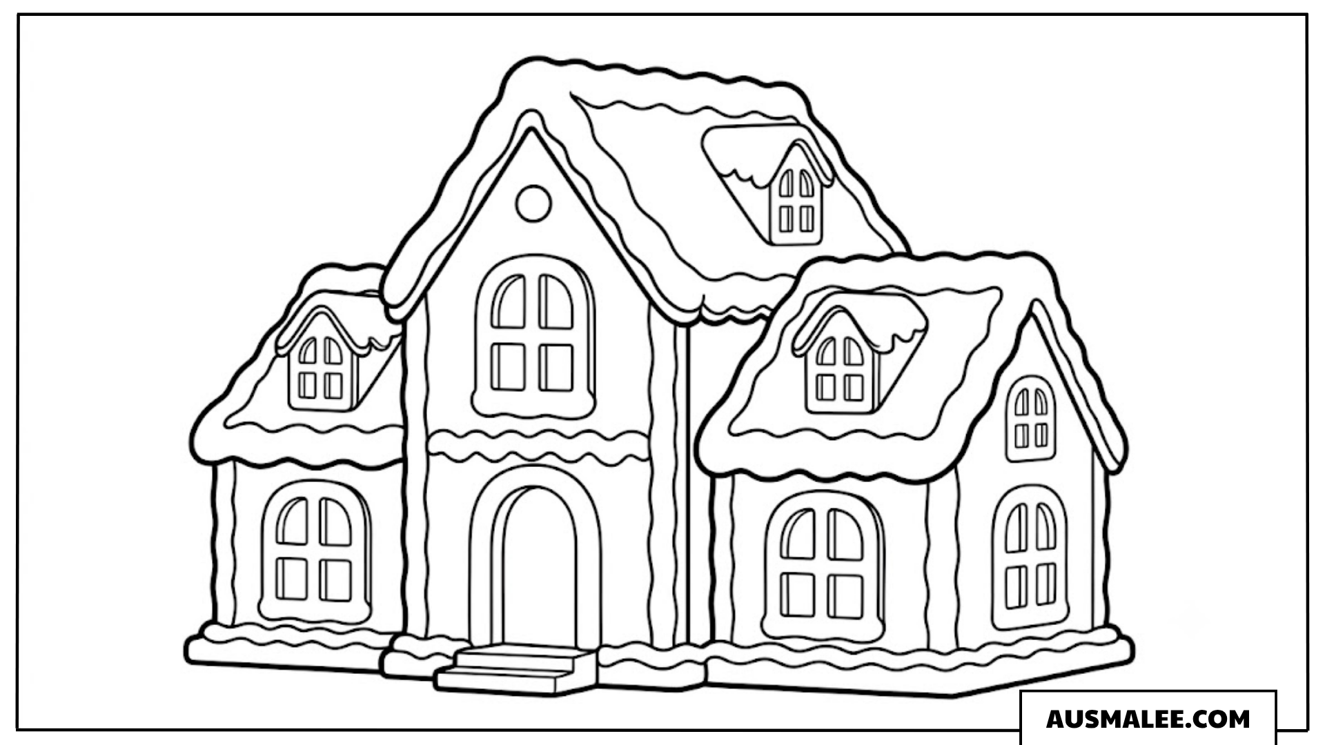 Prächtiges Lebkuchenhaus Ausmalbild