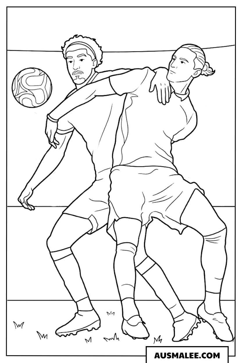 Rabiot vs Iqbal Zweikampf Ausmalbild