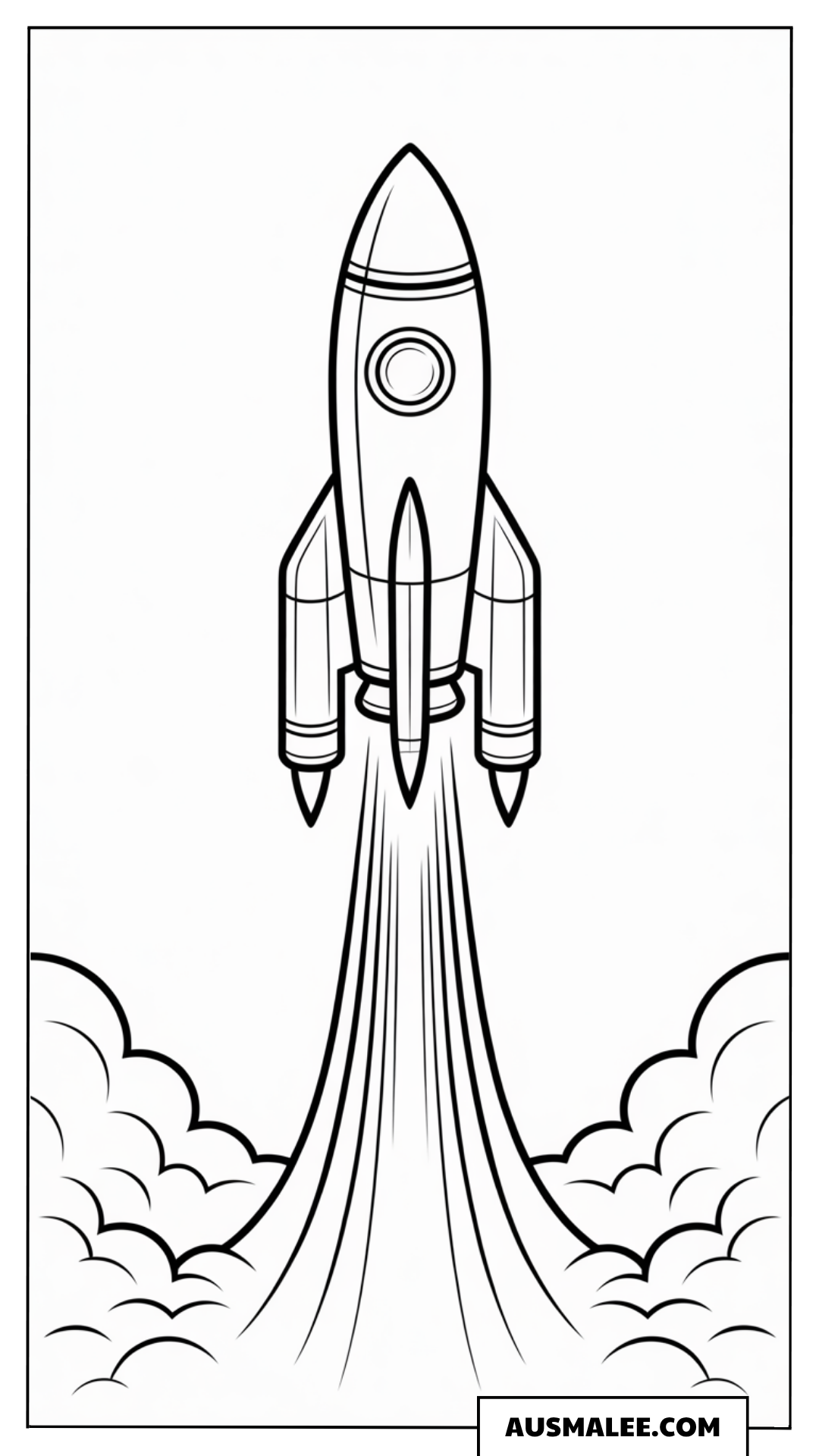 Rakete hebt von der Rampe ab Ausmalbild