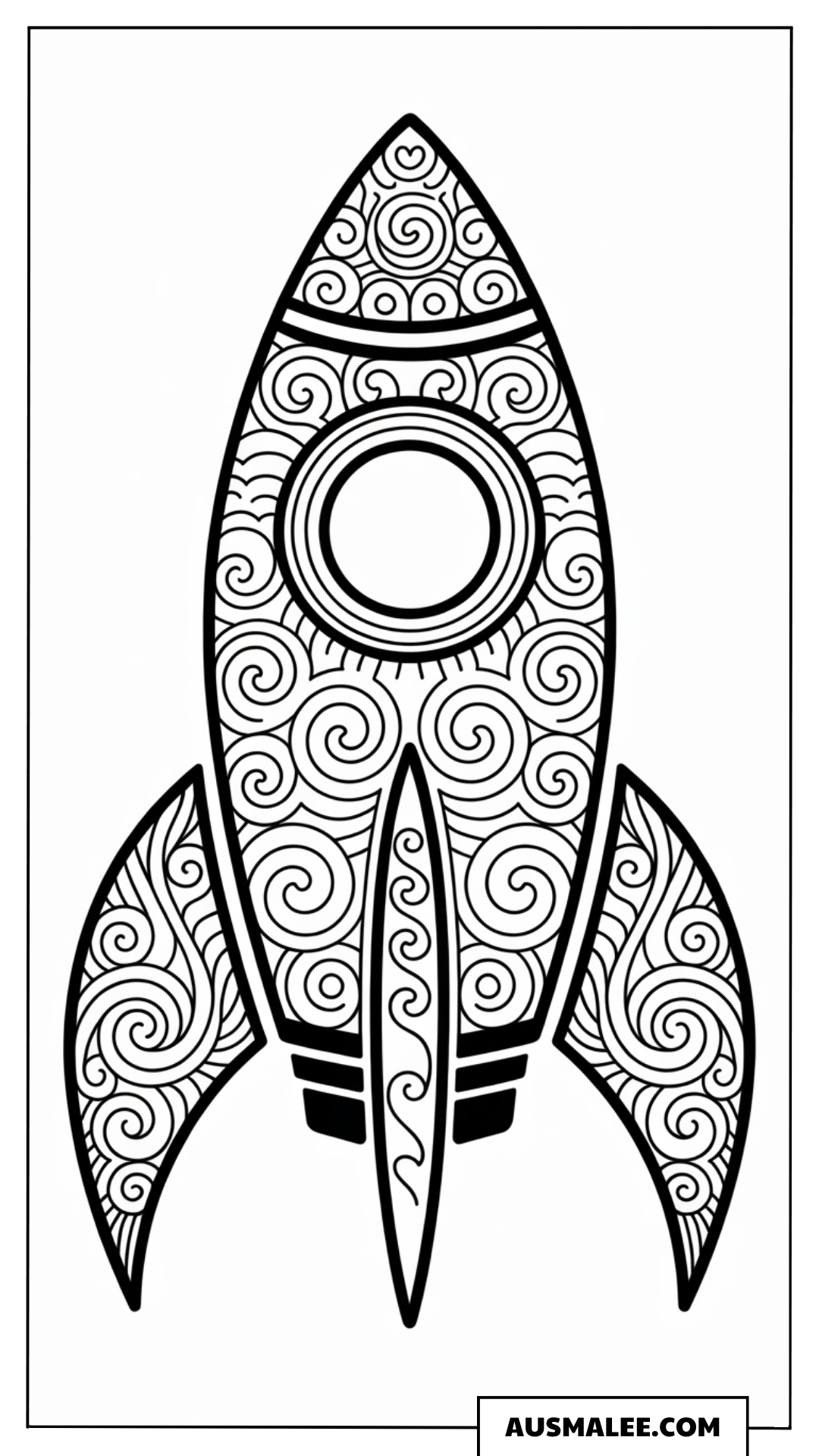 Raketen Mandala Ausmalbild