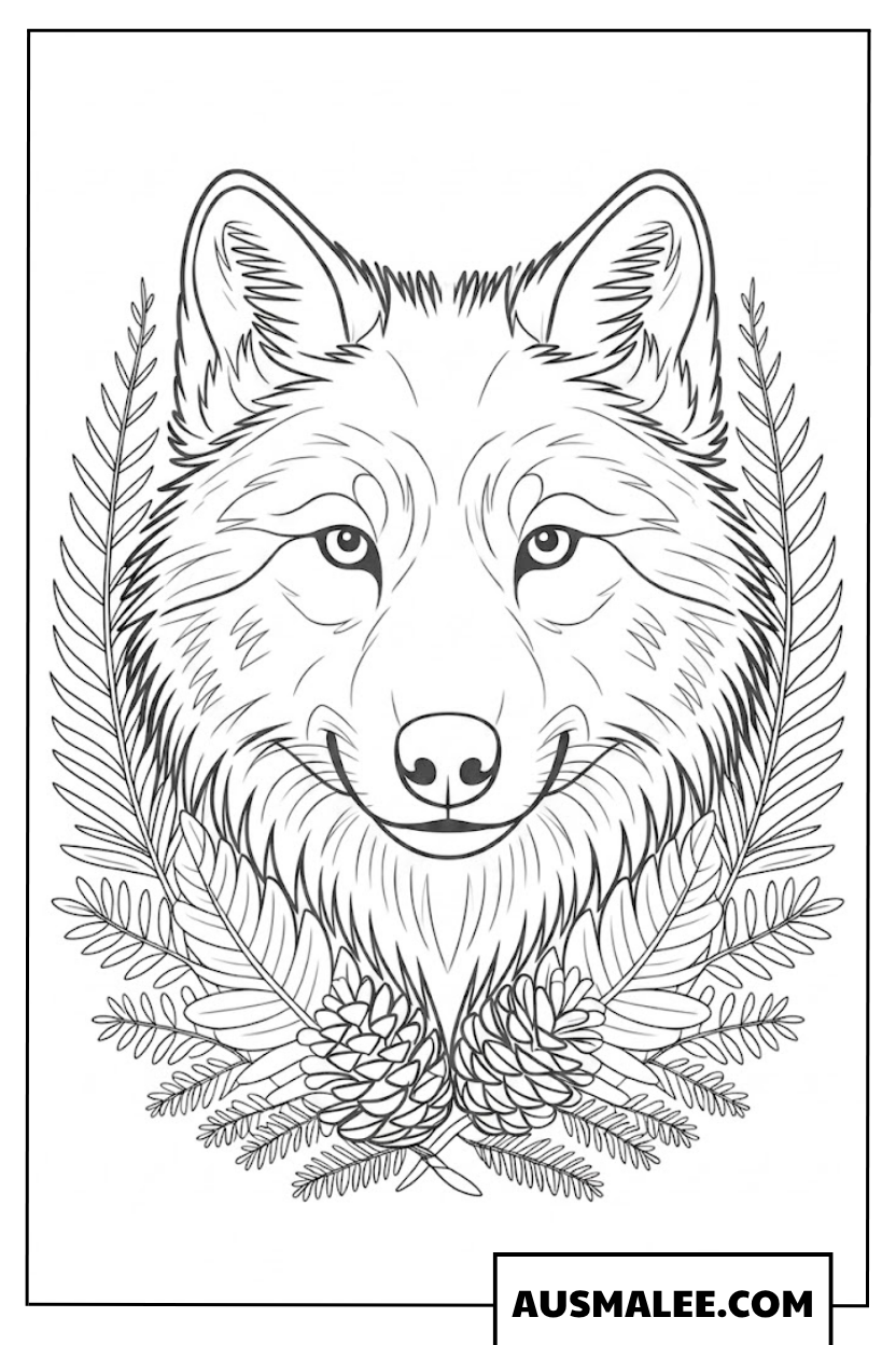 Realistischer Wolf Mit Federn Ausmalbilder