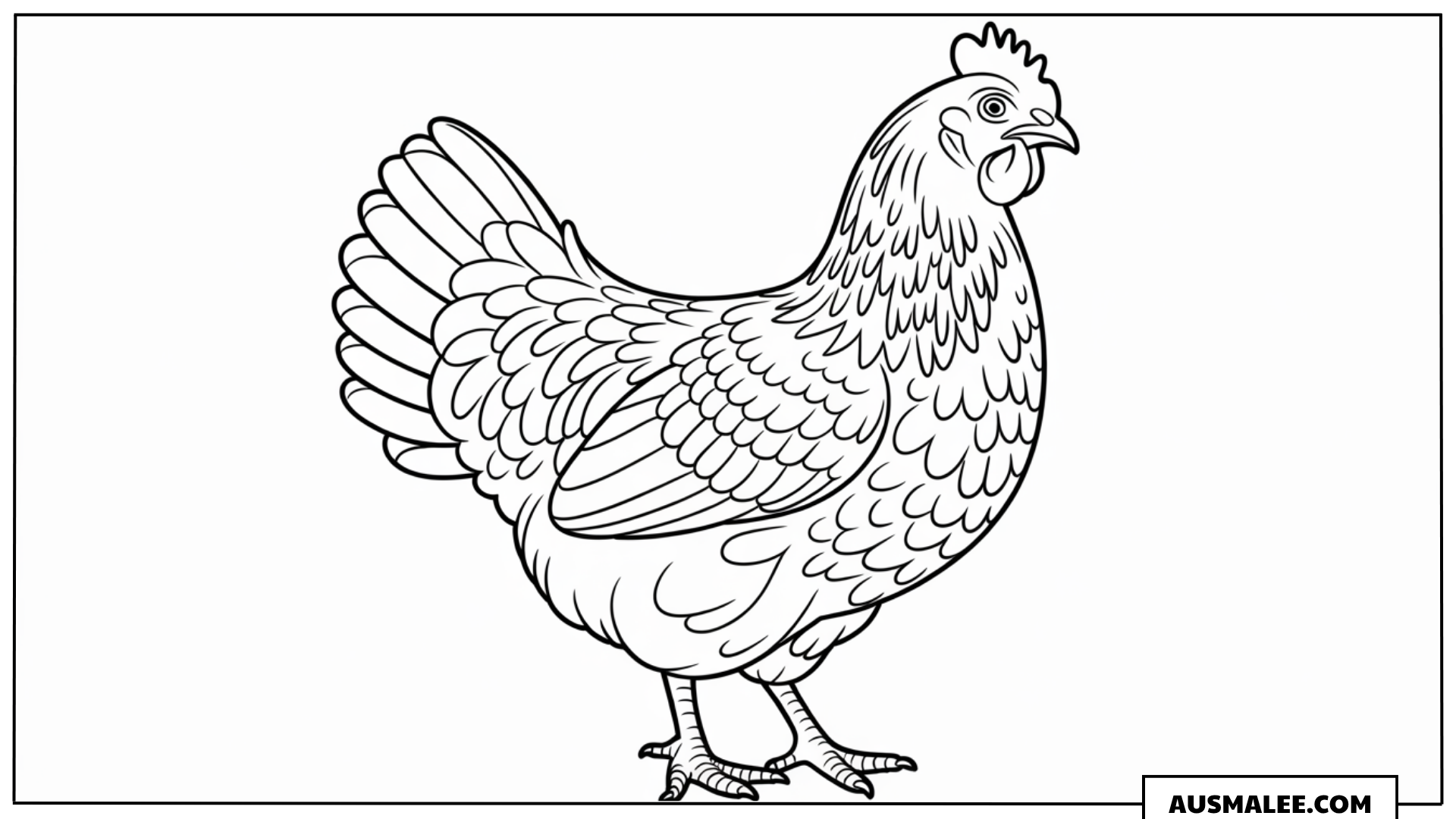 Realistisches Huhn Ausmalbild