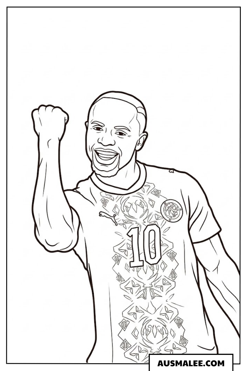 Sadio Mané im Senegal-Trikot Ausmalbild