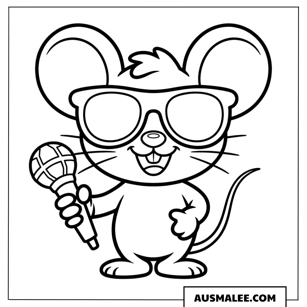 Sänger Maus ausmalbild