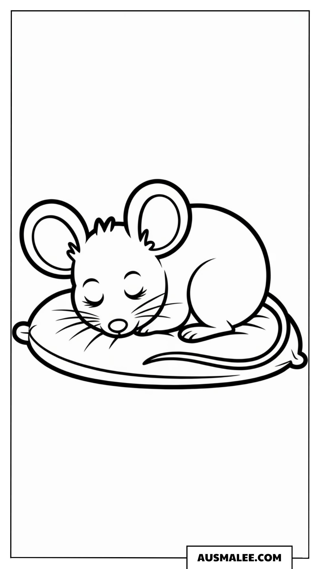 Schlafende Maus ausmalbild