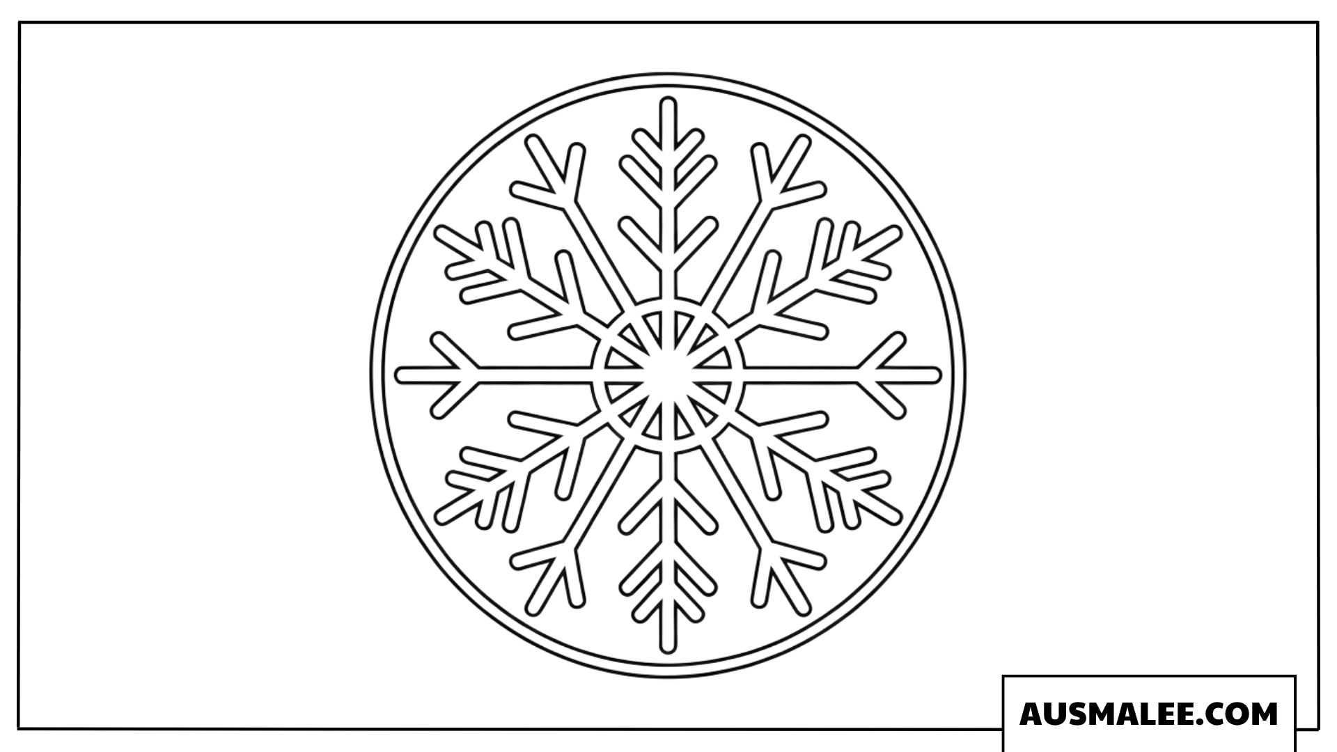 Schneeflocke im Kreis Ausmalbild