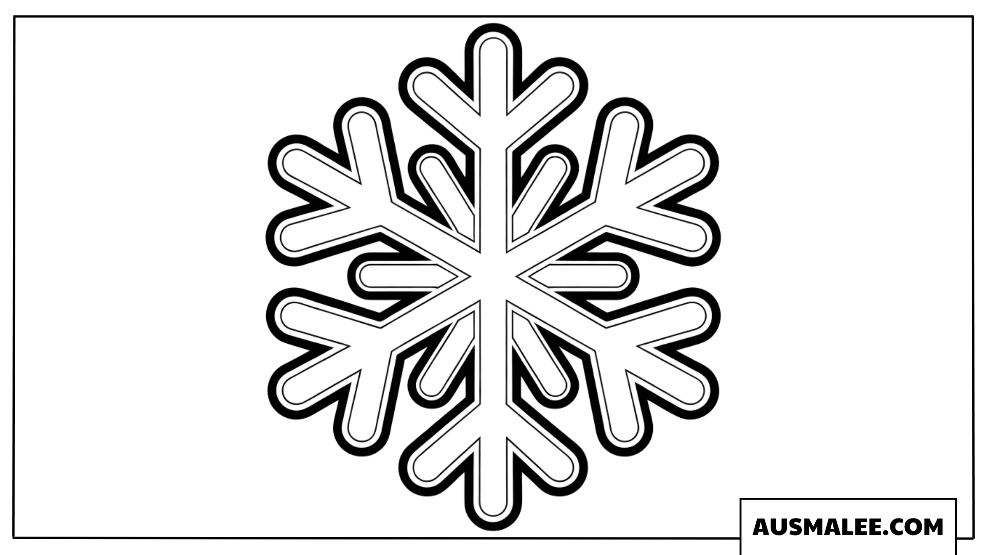 Schneeflocke mit Doppelkontur Ausmalbild