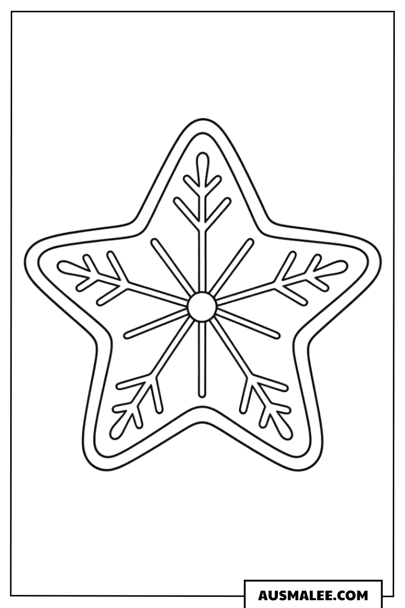 Schneeflocken-Stern Ausmalbild