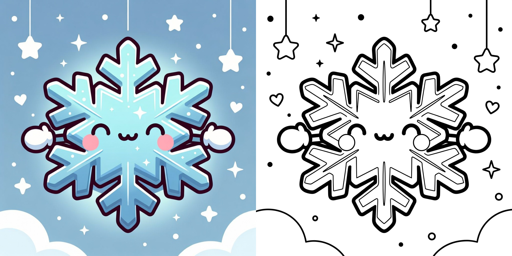ft - Schneeflocken ausmalbilder kawaii ft
