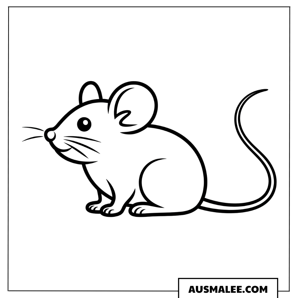 Sitzende Maus ausmalbild