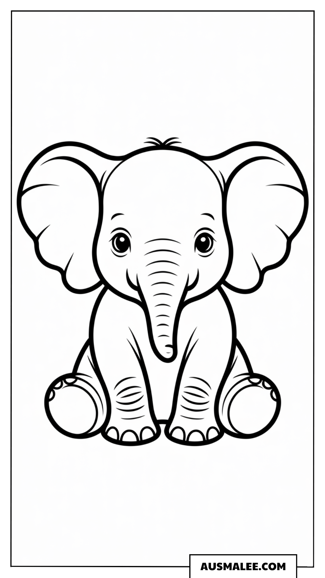 Sitzender Baby Elefant ausmalbild
