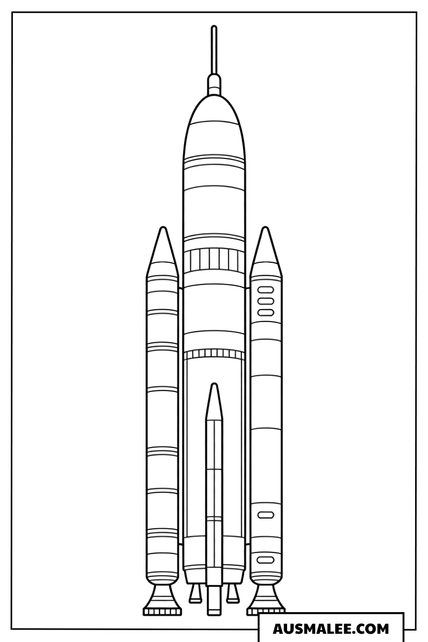 Space Shuttle auf der Rampe Ausmalbild