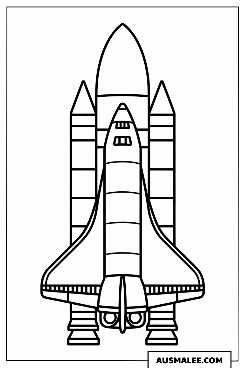 Space Shuttle beim Start Ausmalbild