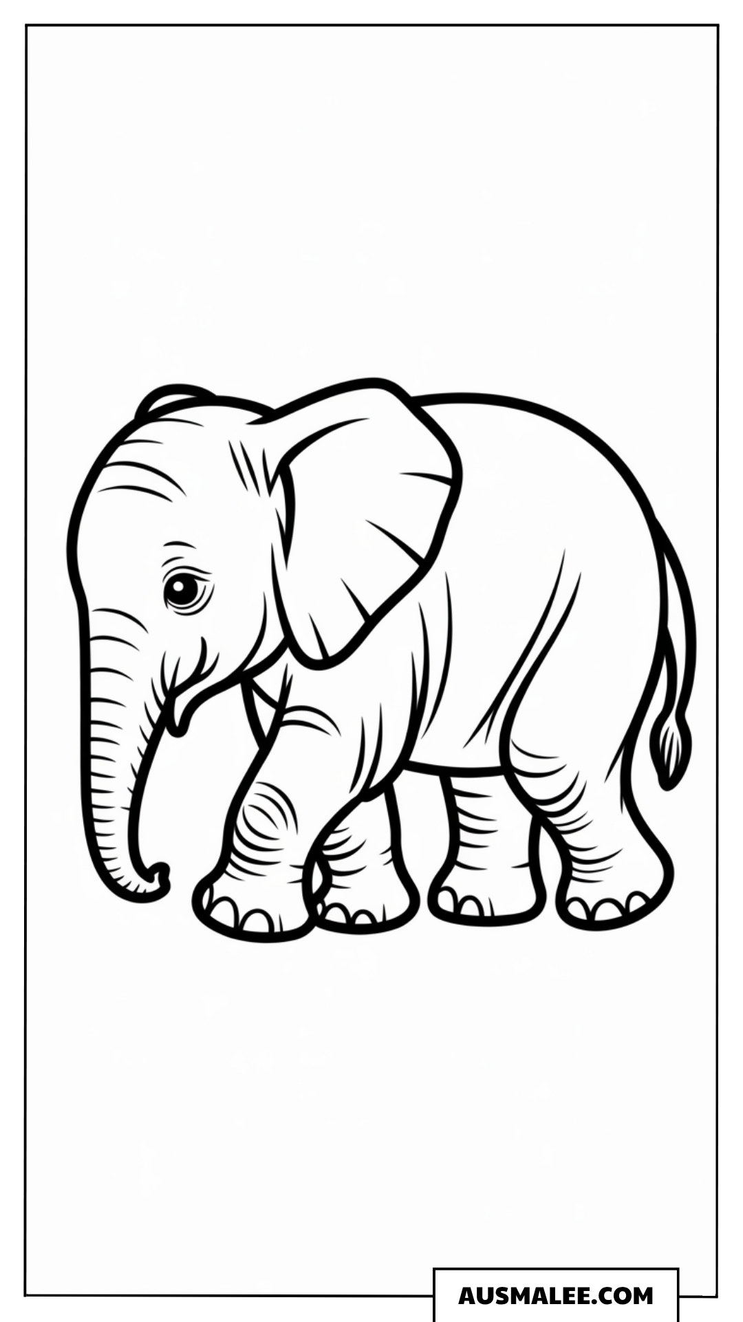 Stehender Baby Elefant ausmalbild