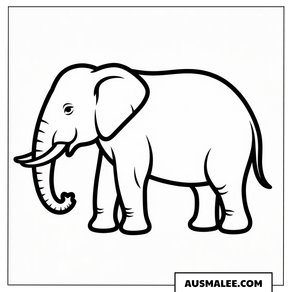 Stehender Elefant ausmalbild
