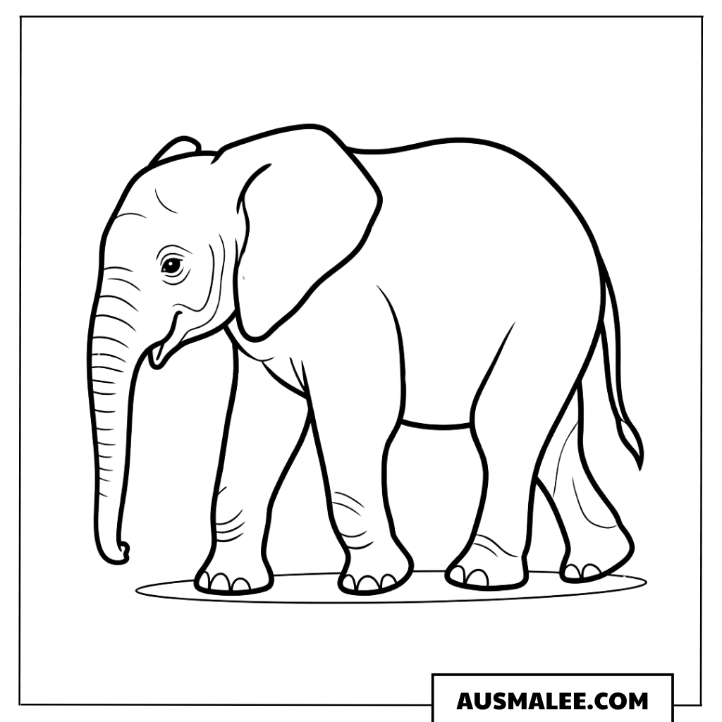 Stehender Elefant ausmalbild