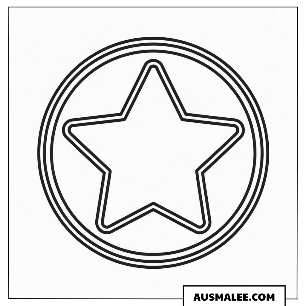Stern im Kreis Ausmalbild