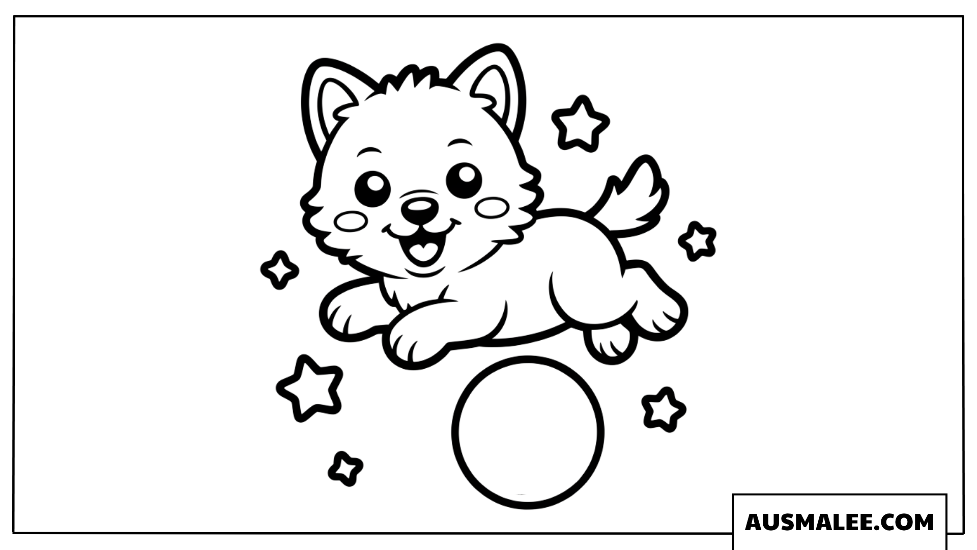 Suesse Wolf Springt Mit Sternen Ausmalbilder