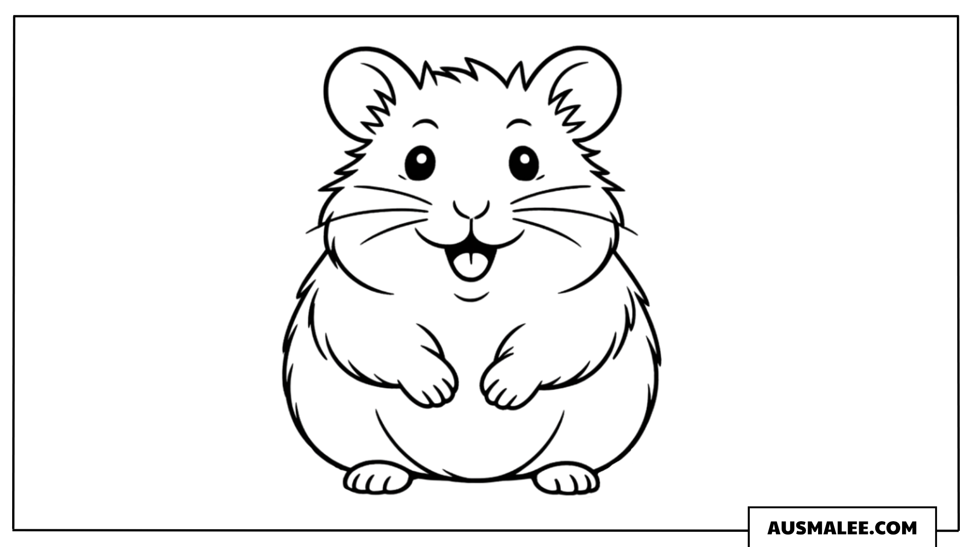 Süßer Hamster mit großen Augen Ausmalbild