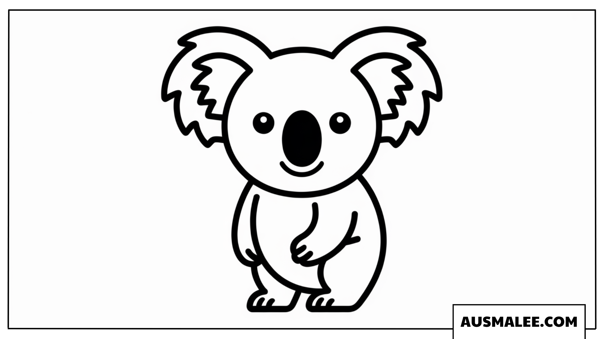 Süßer sitzender Koala Ausmalbild