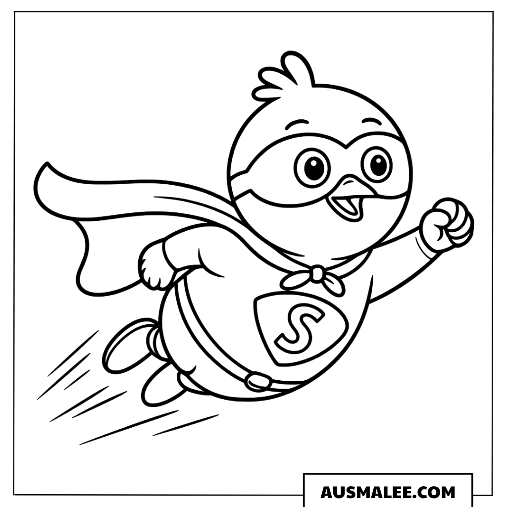 Superheld Küken Ausmalbild