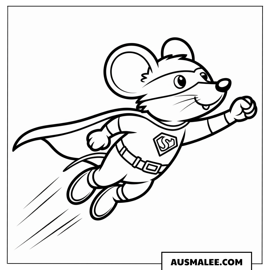 Superheld Maus ausmalbild