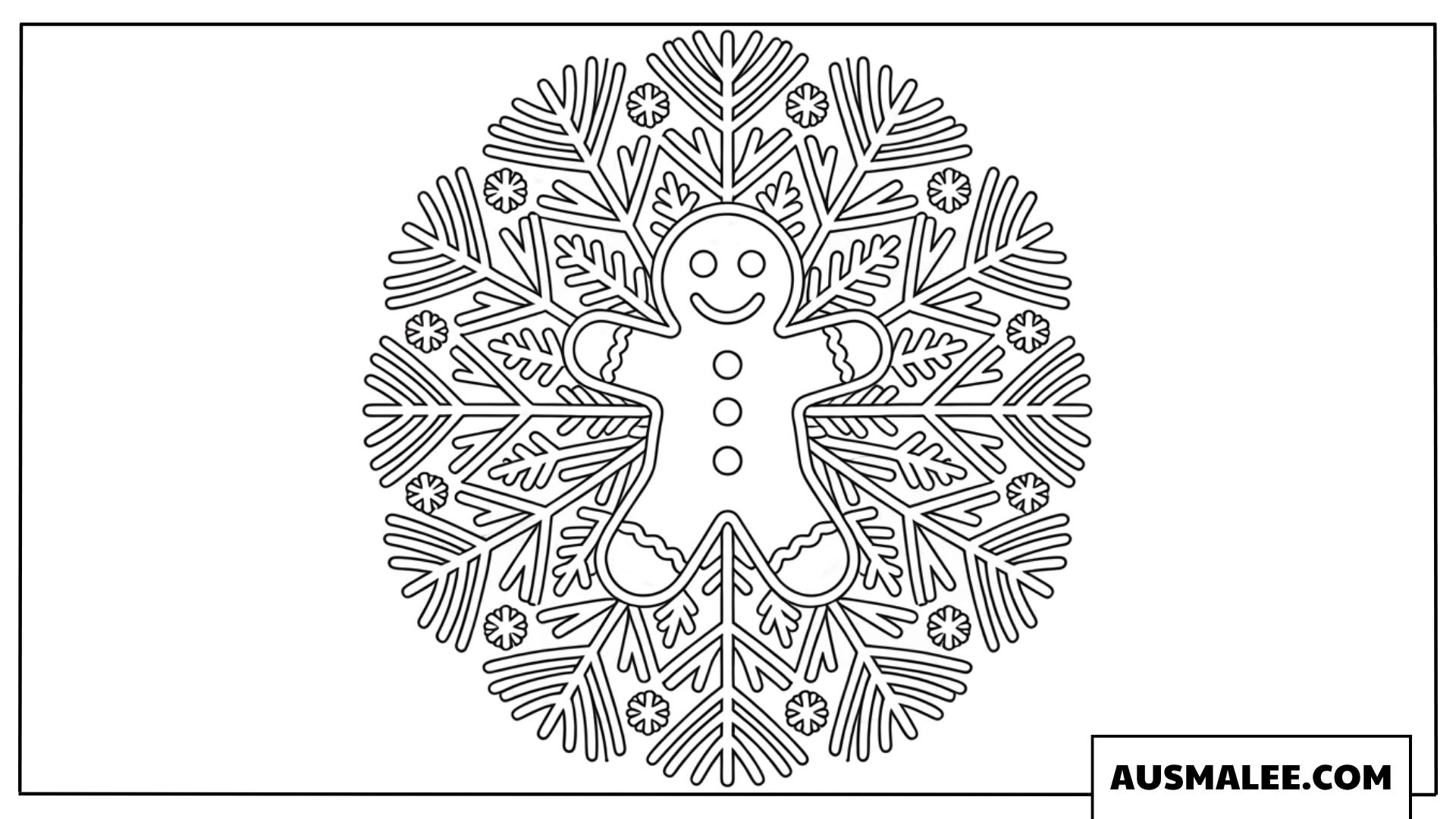 Symmetrisches Lebkuchenmann Blatt Mandala Ausmalbilder