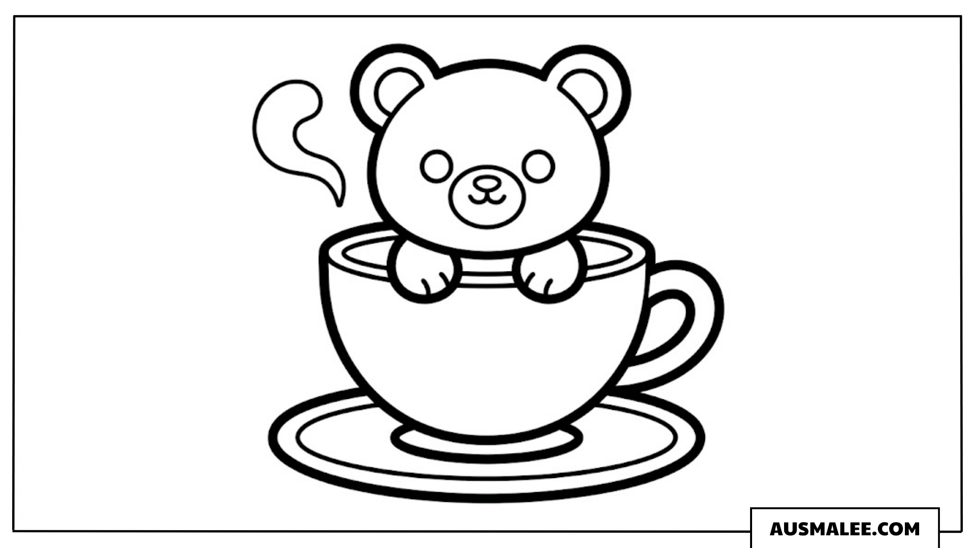 Teddybär in der Teetasse ausmalbild