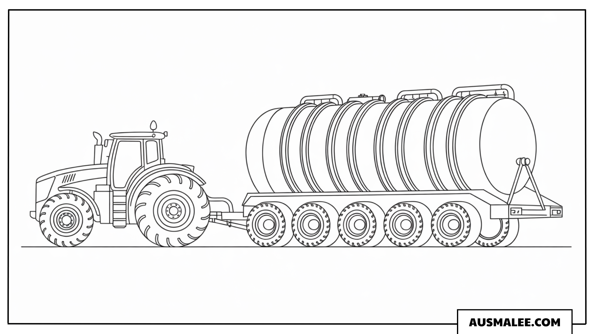 Traktor mit Ernteanhänger ausmalbild