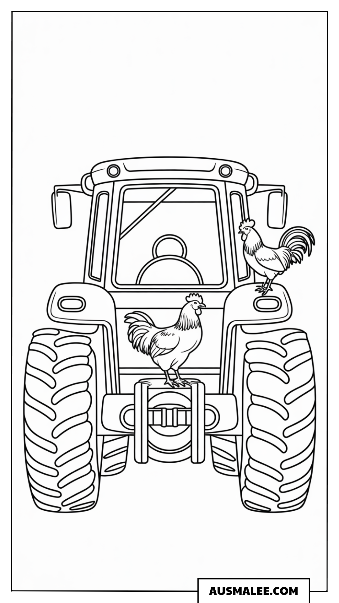 Traktor mit Tankanhänger ausmalbild