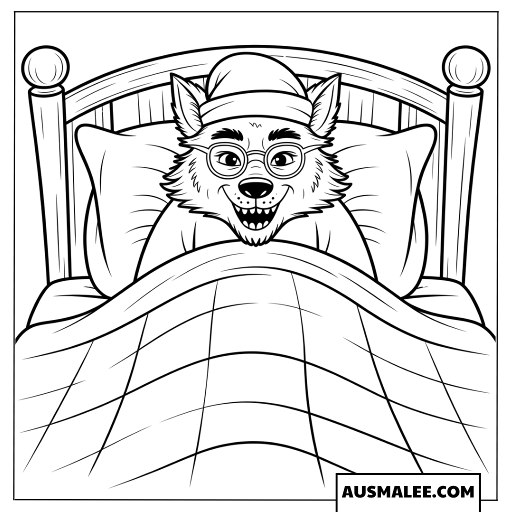 Wolf Als Grossmutter Im Bett Ausmalbilder