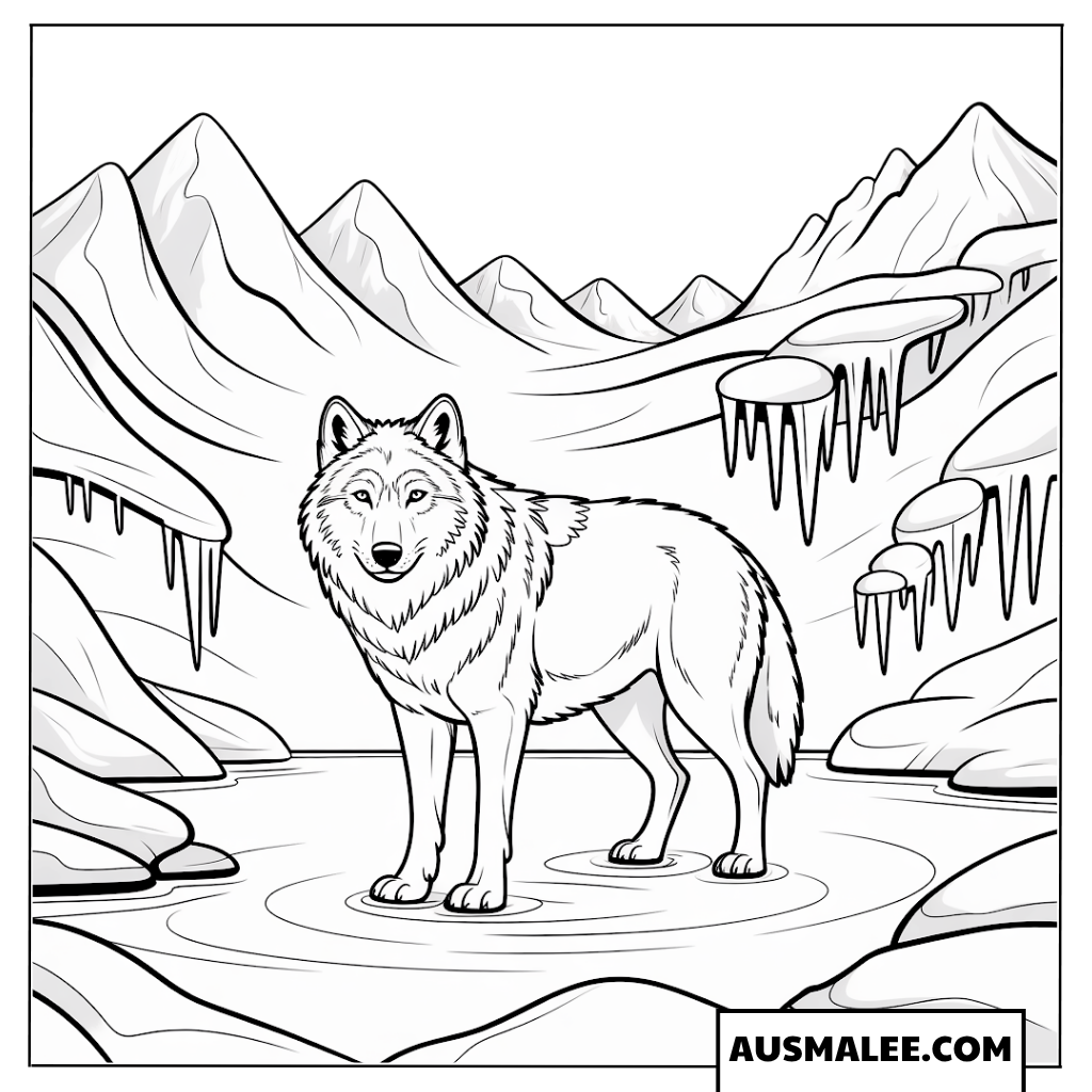Wolf An Gefrorenem See Ausmalbilder