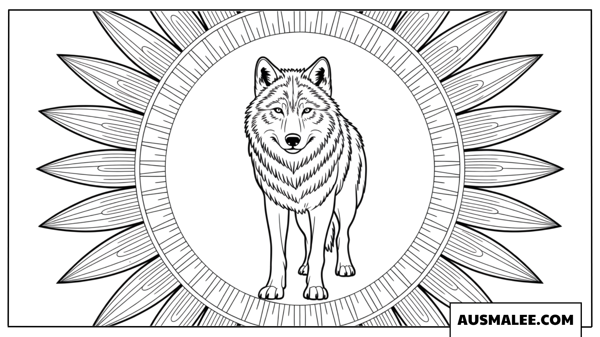 Wolf Im Sonnen Mandala Ausmalbilder