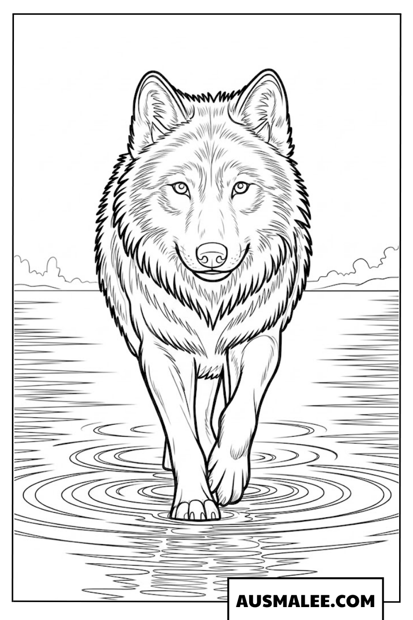 Wolf Im Wasser Ausmalbilder