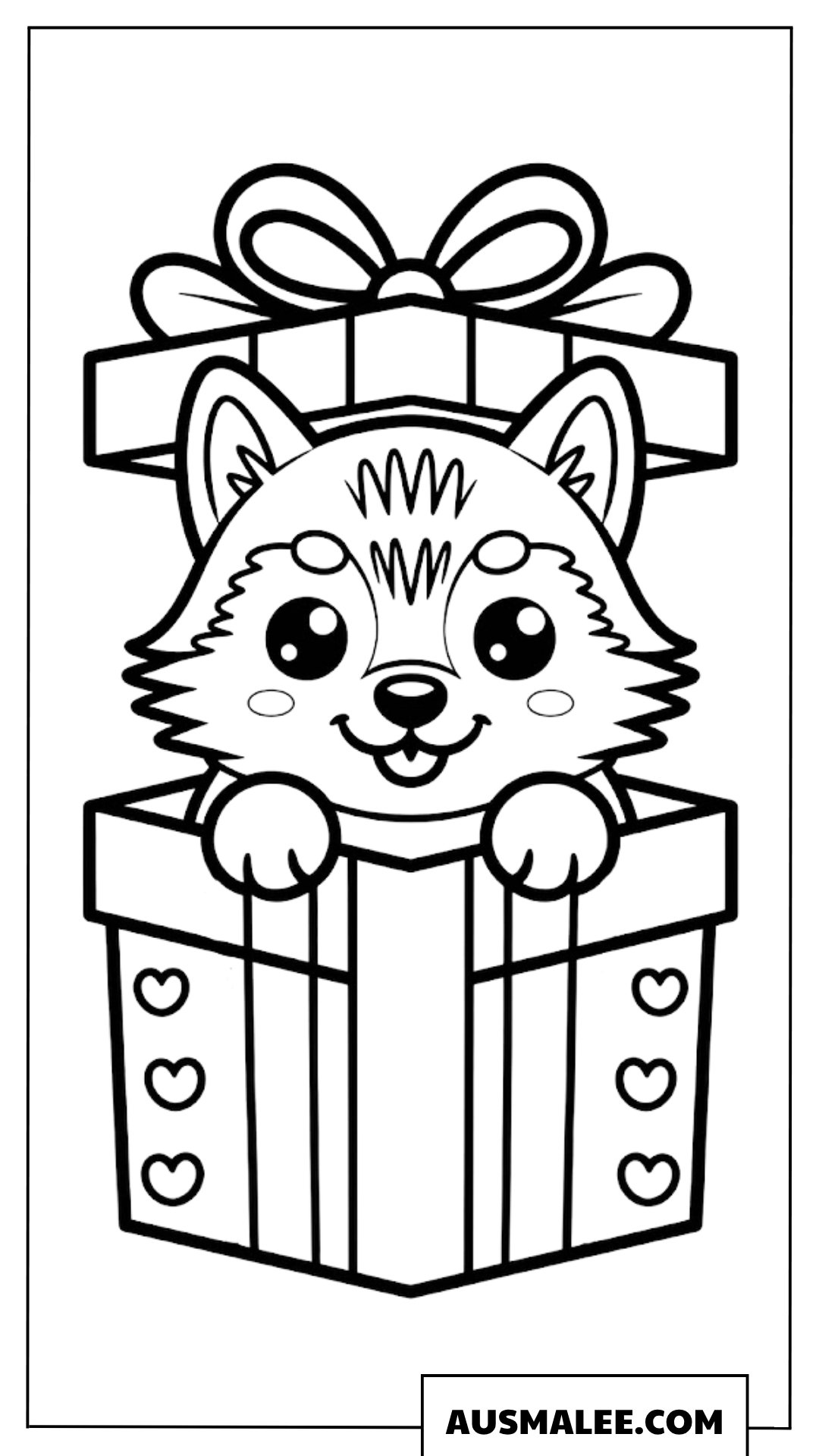 Wolfswelpe In Geschenkbox Ausmalbilder