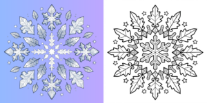 ft - ausmalbild schneeflocken mandala ft