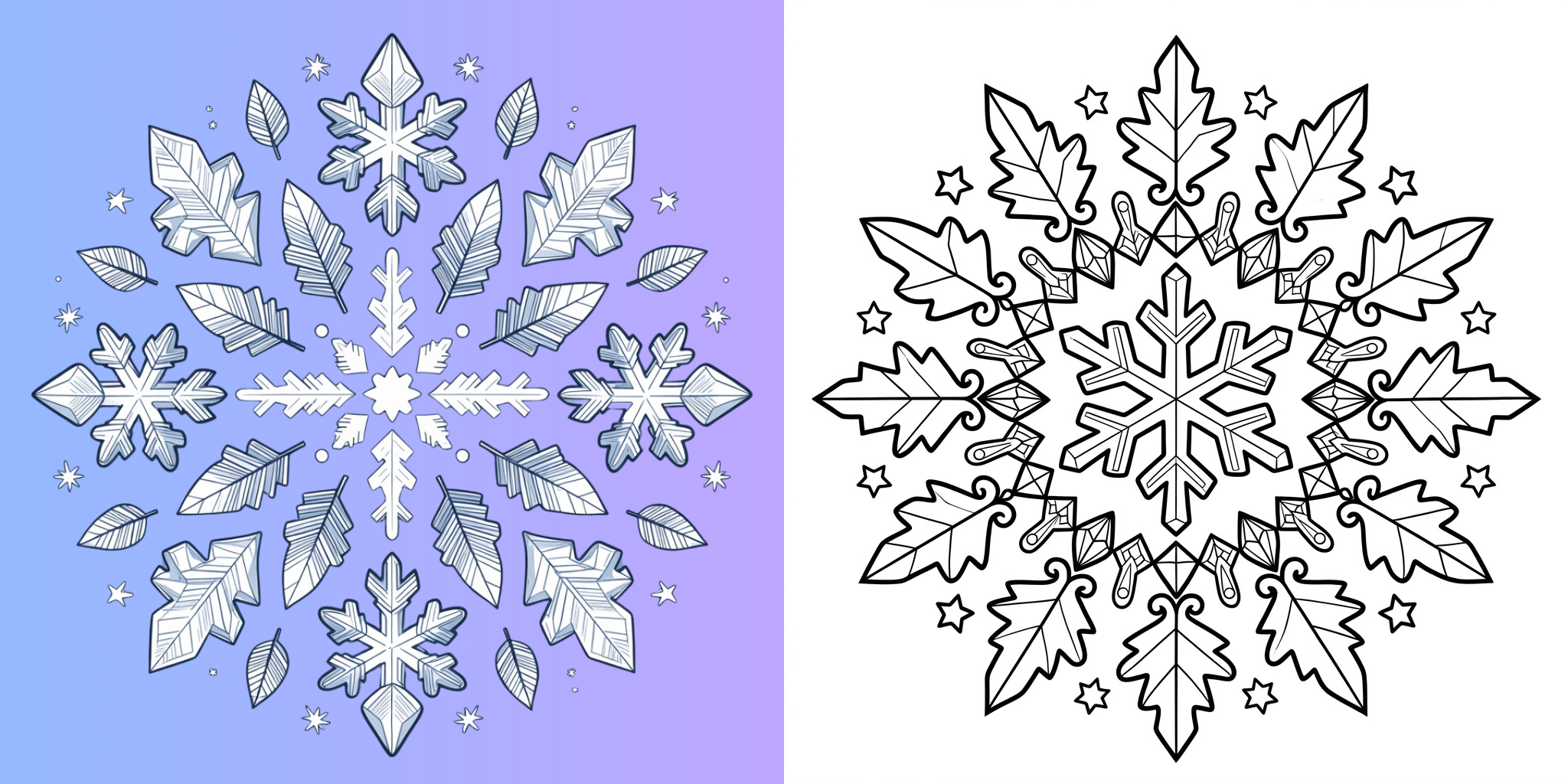 ft - ausmalbild schneeflocken mandala ft
