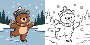 ft - bär ausmalbilder im winter ft