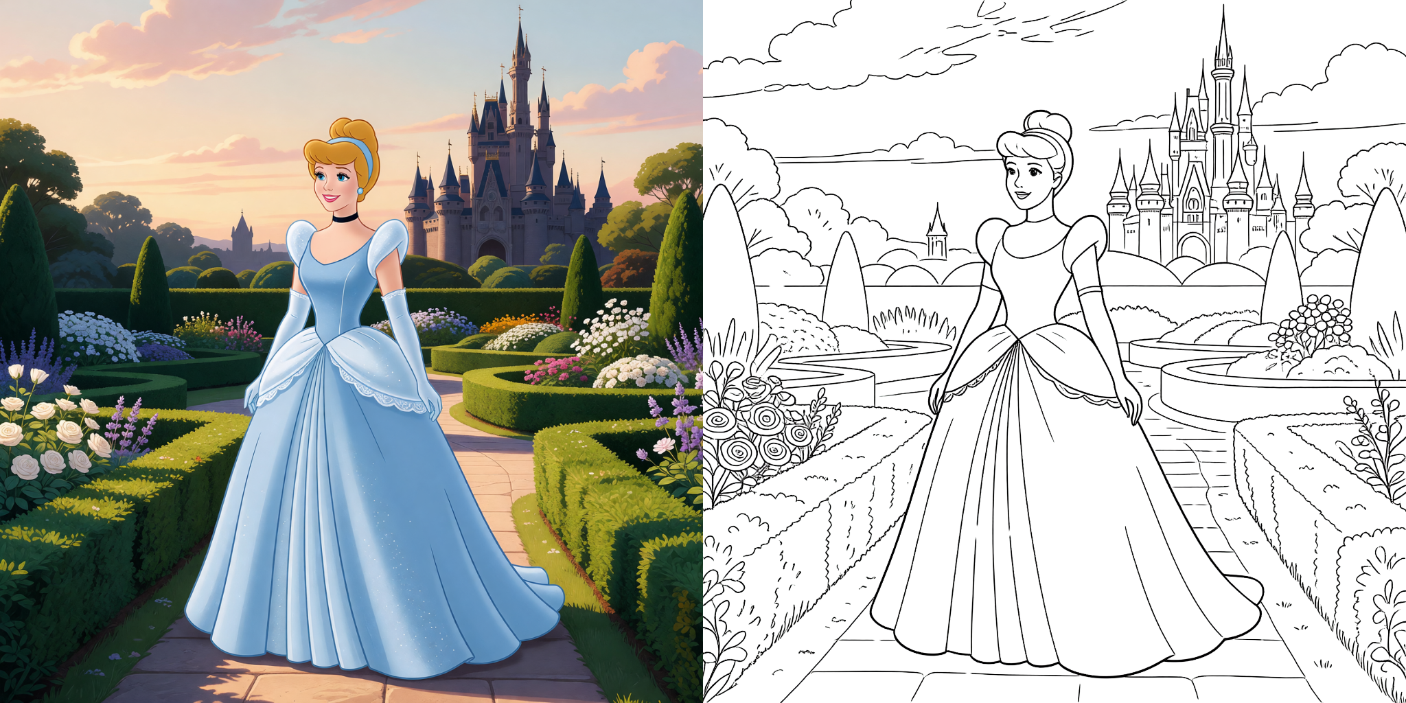 ft - cinderella ausmalbild ft