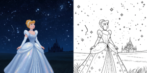 ft - cinderella ballkleid ausmalbilder ft