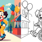 ft - karneval clown ausmalbild ft