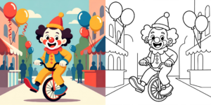 ft - karneval clown ausmalbild ft