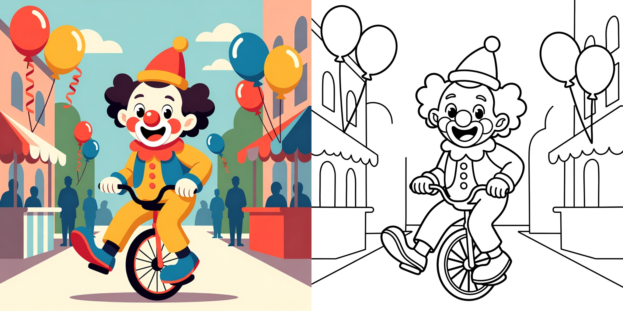 ft - karneval clown ausmalbild ft